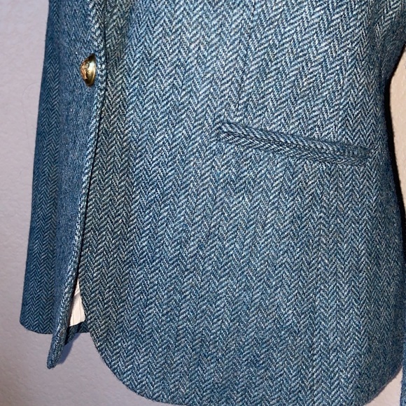 J. Crew Teal Herringbone Blazer, women's size 8. Very Classy! New! - Picture 5 of 15